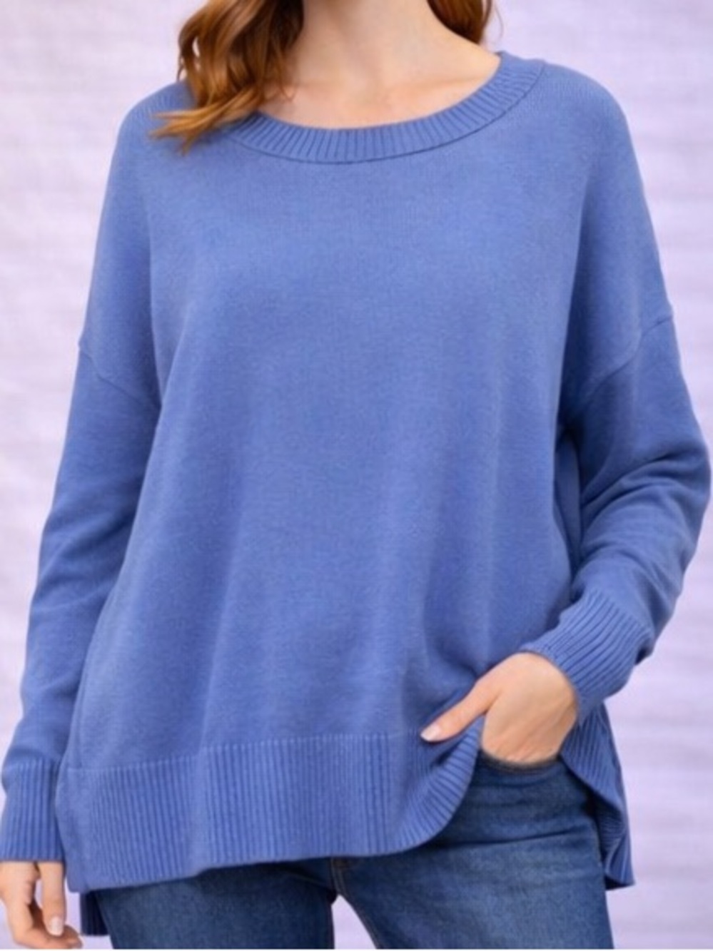 Maurices Women’s Plus Size Casual Cottage Periwinkle Sweater 1X